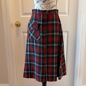 Vintage Tartan A-Line Skirt